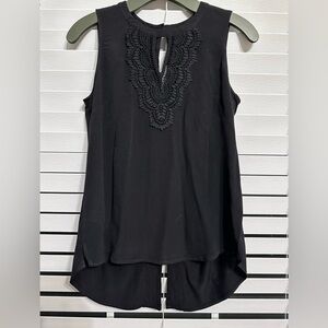 #8)  Pale Sky lace trimmed sleeveless top. Excellent condition